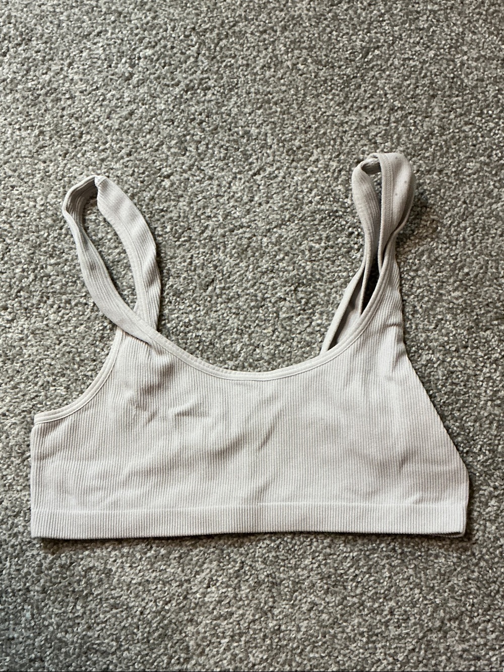 Target Ribbed Scoop Bralette in Light Beige
